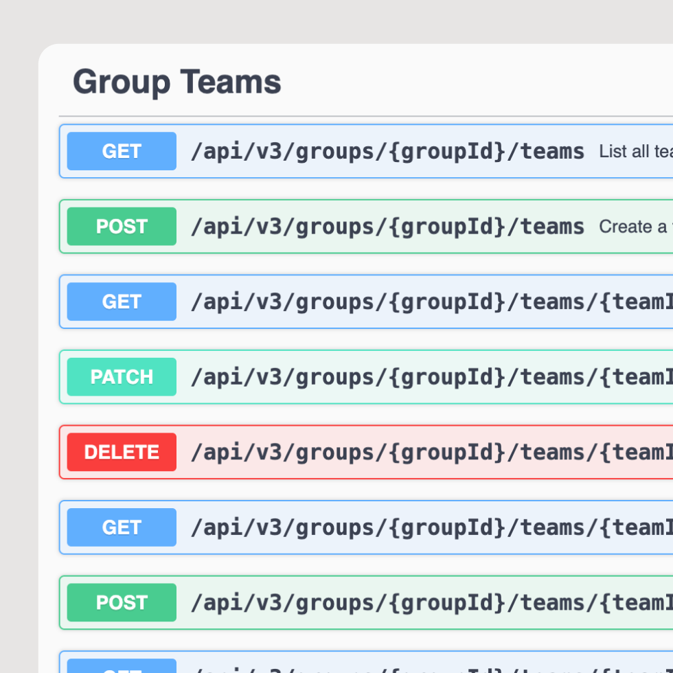 Payhawk's API endpoints for team management feature -  creating and updating team members, and managing rights